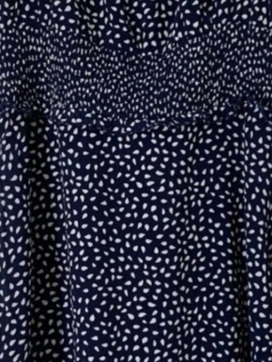 None Dresses & Skirts - Women’s Skater Fit & Flare Smock Frill Navy Dress